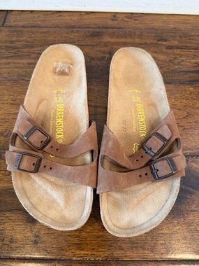 Birkenstock Brown Suede Two Strap Sandals Size EU 40